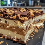 Detailaufnahme des Maxi King Kuchens mit Schokoladenglasur und Nüssen.