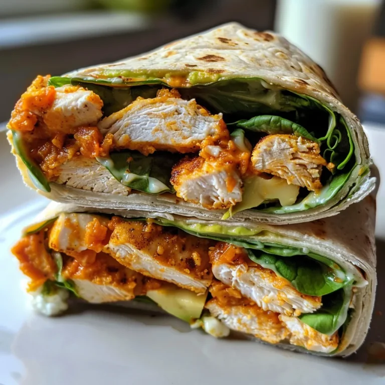 Knusprige Genussmomente: Der Gesunde Chicken Crunch Wrap Generous Portion eines gesunden Chicken Crunch Wrap mit Avocado und Käse.