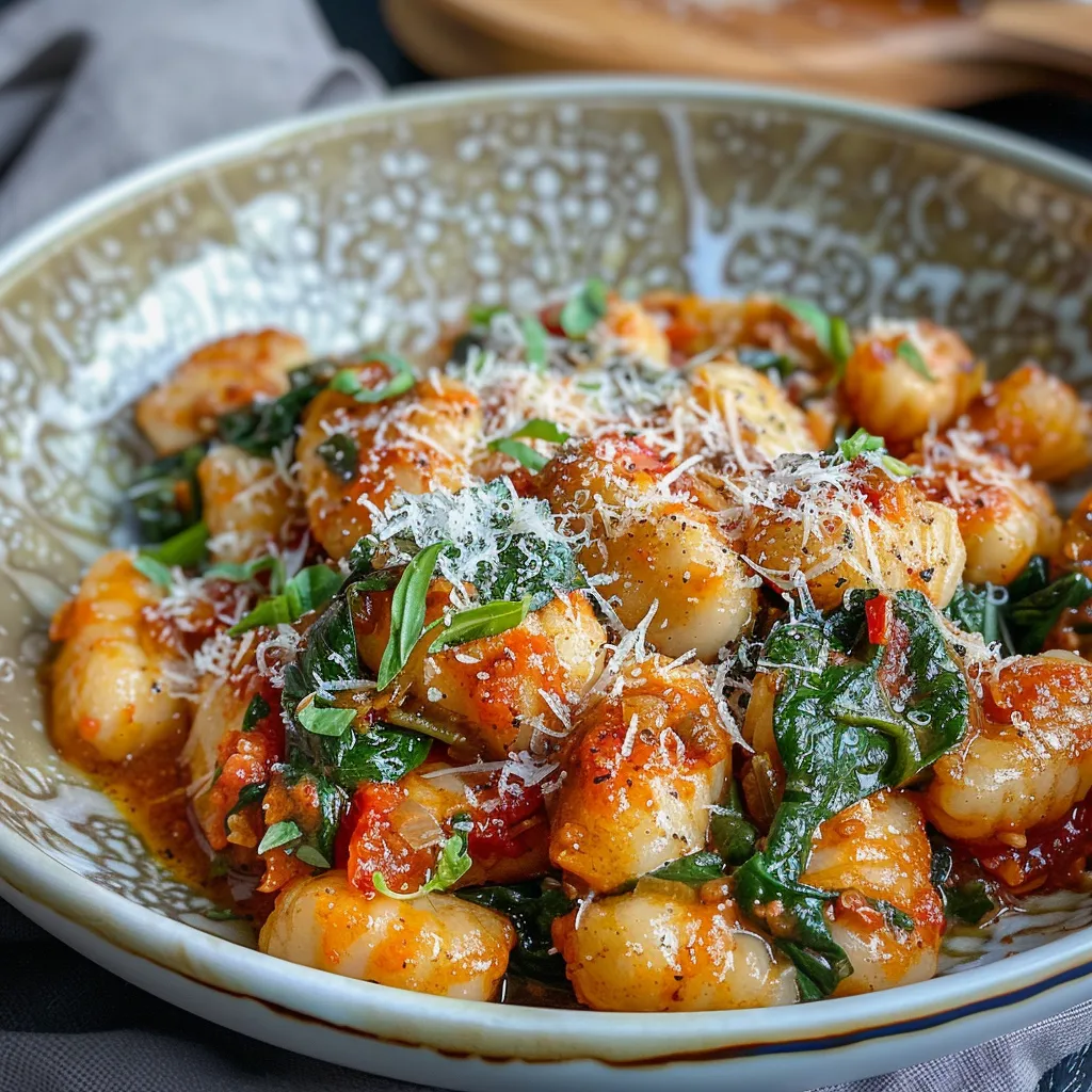 Leckere Gnocchi Pfanne, serviert in einer traditionellen Küchenumgebung.