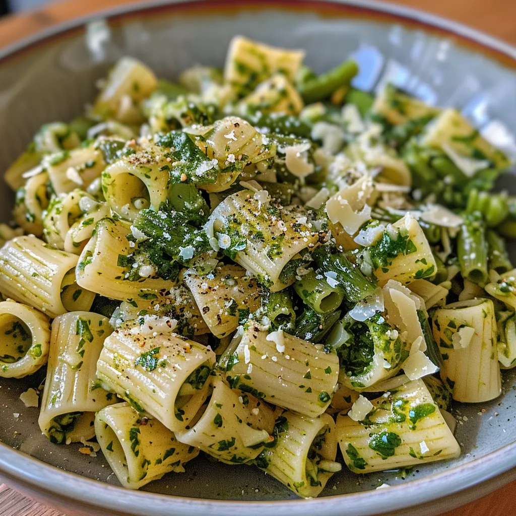 Seitenansicht eines bunten Salats mit Frühlingszwiebeln und Parmesan.