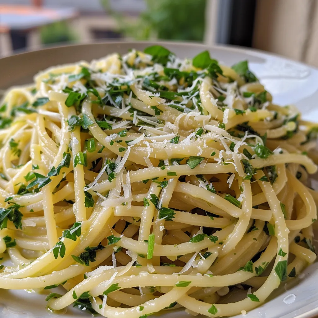 Köstliche Pasta mit grünen Spargelstücken und Parmesanflocken.