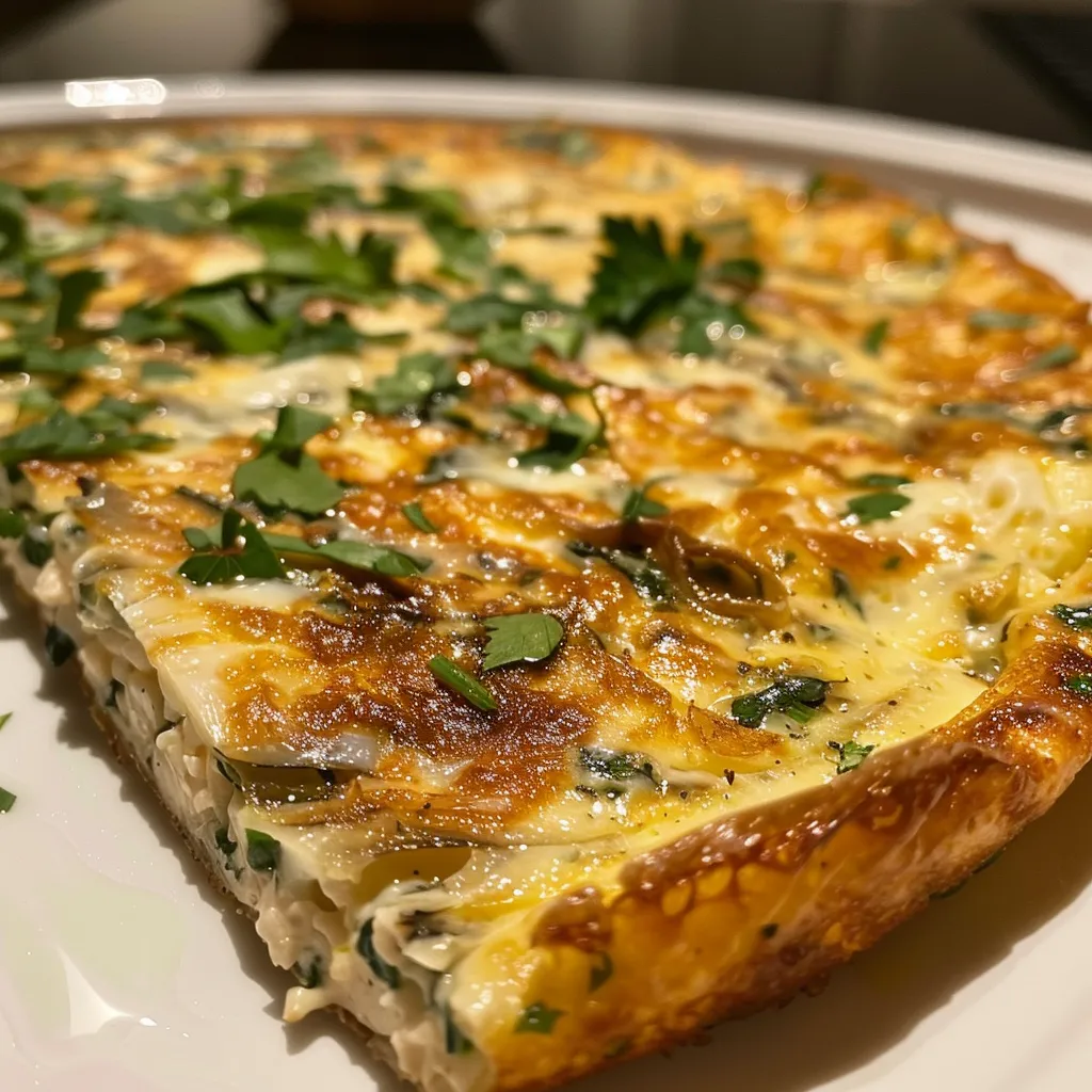 Präsentation einer appetitlichen Spargel-Frittata, umgeben von frischen Zutaten.