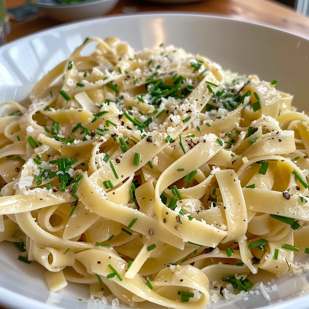 Köstliche Spargel Pasta mit Zitrone und frischen Kräutern auf einem Teller.