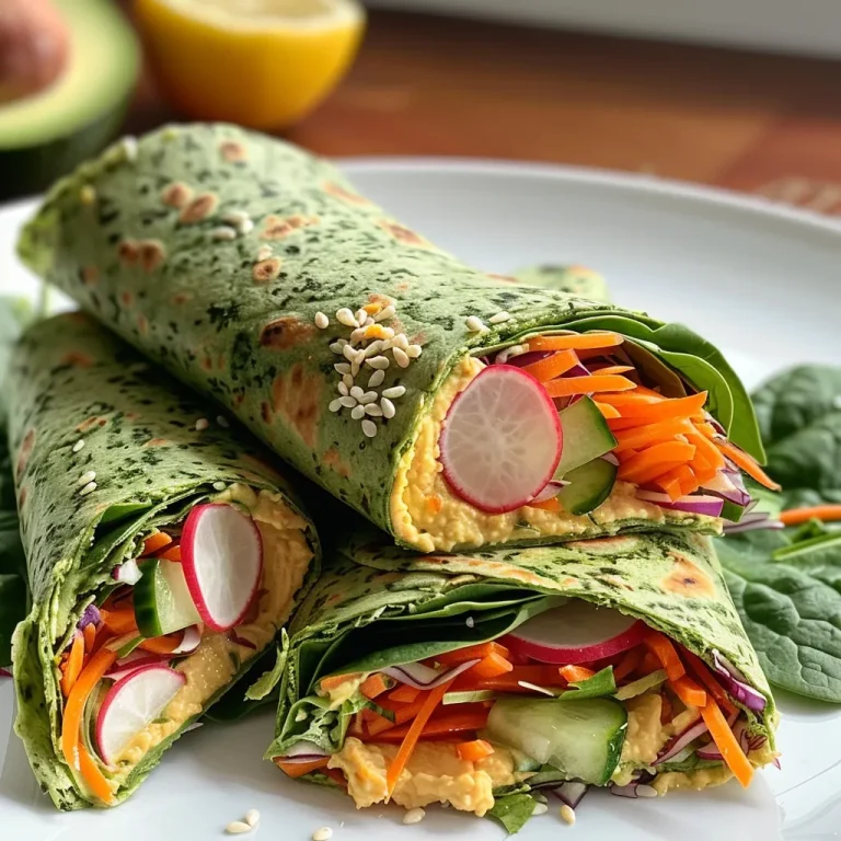 Bunte Mischung aus frischen Gemüse-Hummus-Wraps in einer appetitlichen Anordnung.