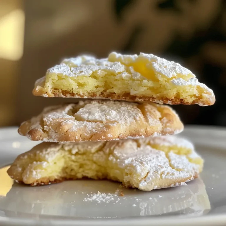 Juicy Zitronen Crinkle Cookies mit einer keksartigen Textur und Puderzucker.