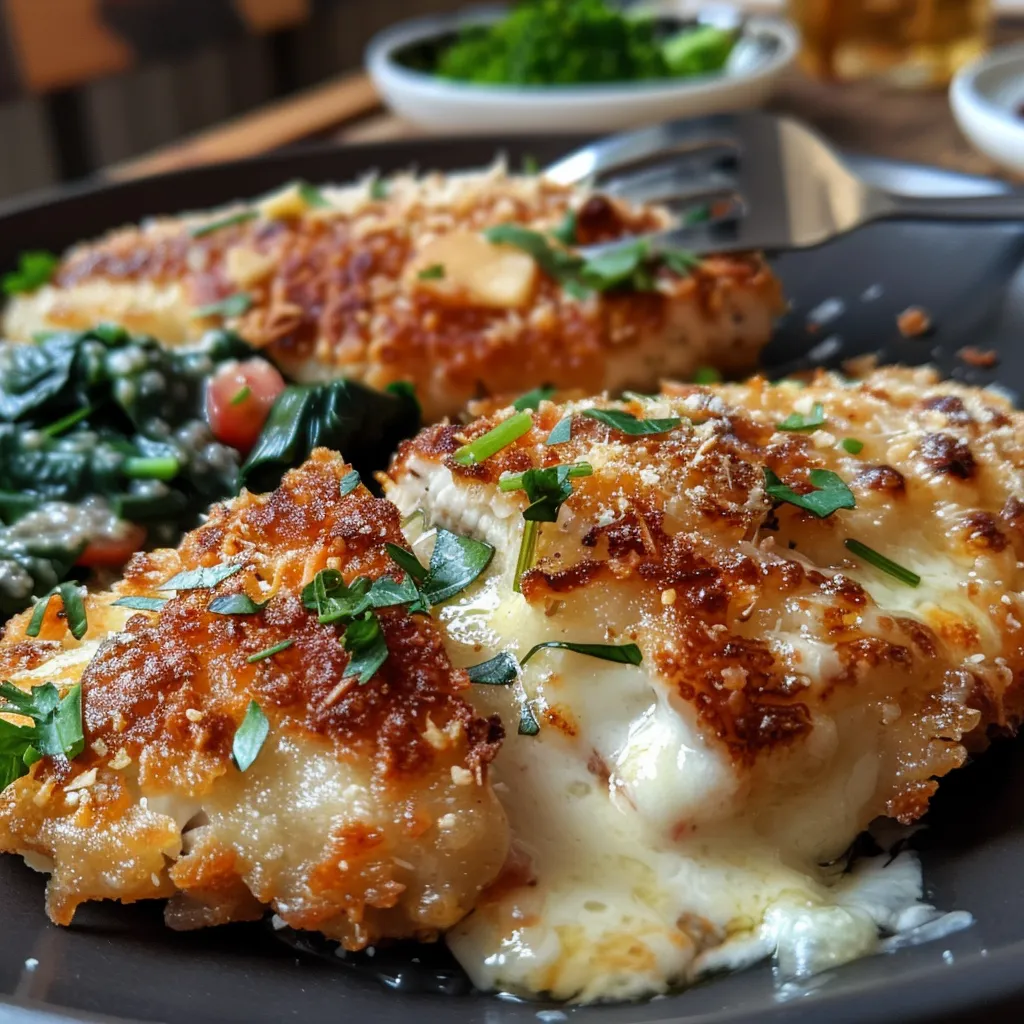 Seitenansicht eines würzigen Hähnchengerichts mit frischem Spinat und Tomaten.