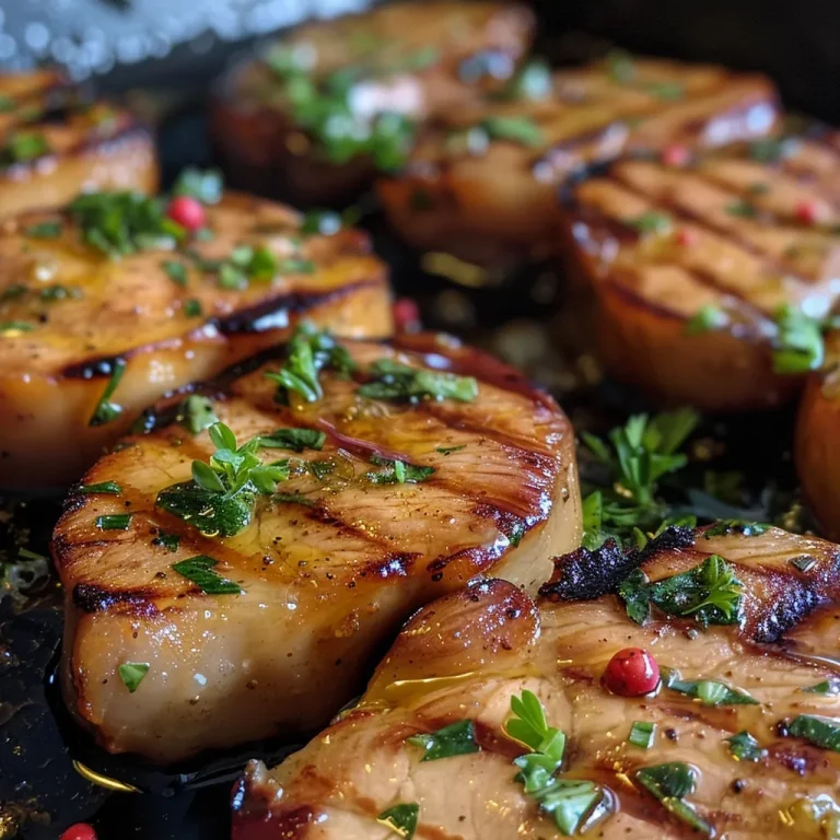 Genussvolle Knoblauch-Kräuter-Garnelen: Einfach und Lecker Saftige gegrillte Garnelen mit Kräutern und Zitrone auf einem Teller.