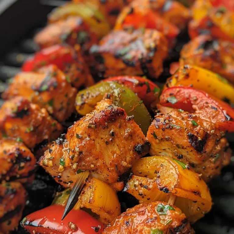 Saftige Gegrillte Paprika-Mais-Spieße mit frischen Kräutern.