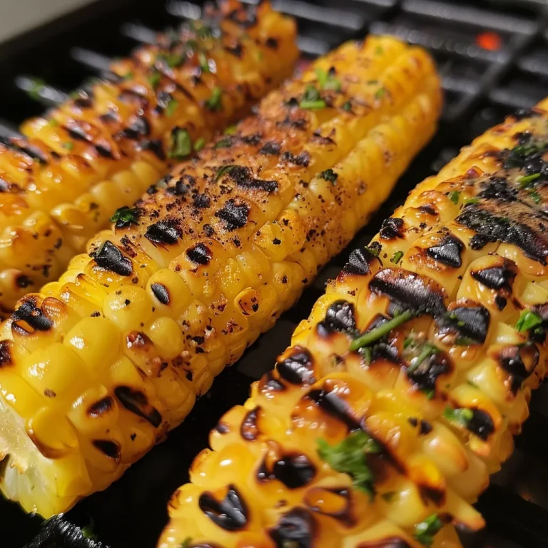 Genussvolle Grillmomente: Perfekt Gegrillter Mais für Alle Nahaufnahme eines gegrillten Maiskolbens mit Butter und Gewürzen.