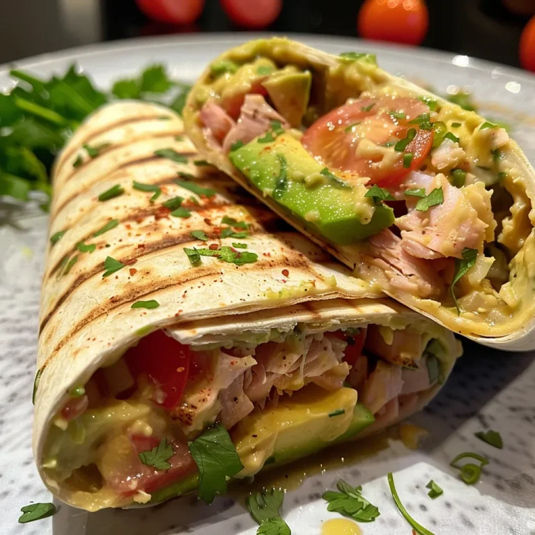 Schnelle Genussmomente: Der gesunde Protein Wrap mit Thunfisch und Avocado Nahaufnahme eines gesunden Protein Wraps mit Thunfisch und Avocado.