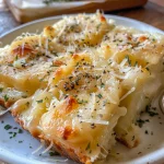 Nahaufnahme von einem saftigen Käse-Knoblauch-Butter-Maiskolben.