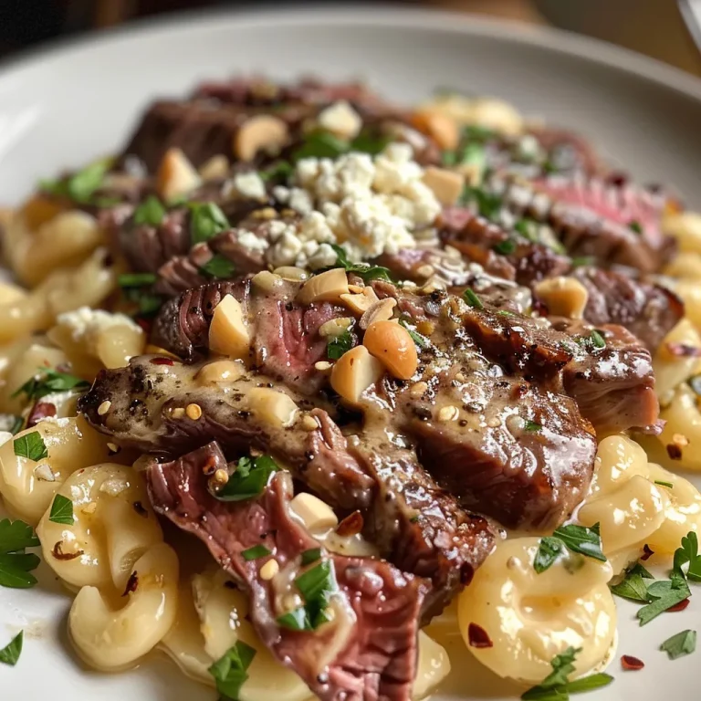 Nahaufnahme von Reisnudeln mit Rindfleisch und buntem Gemüse.