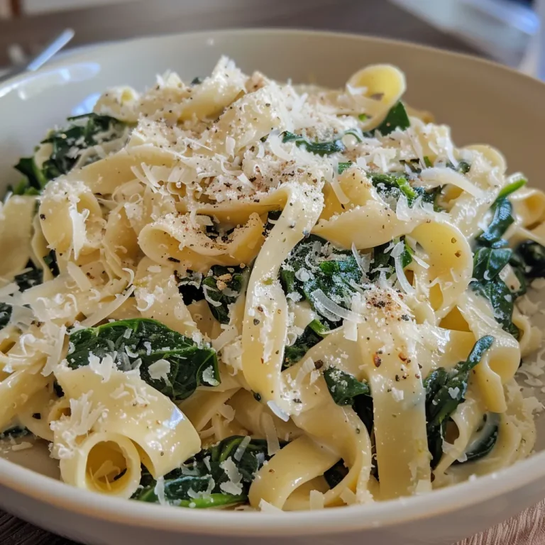 Nahaufnahme von Rührei mit frischem Spinat und Parmesan.