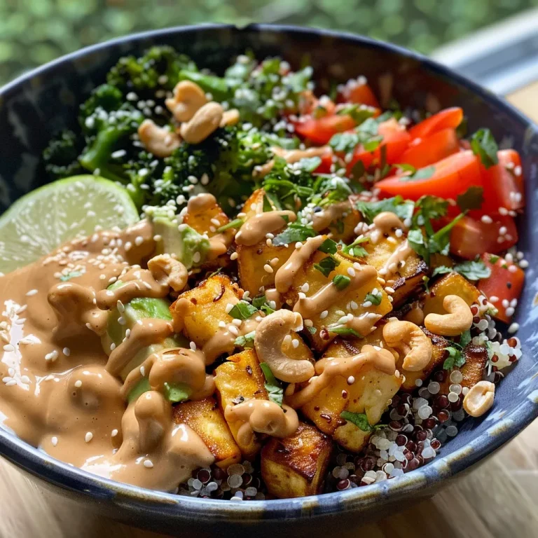 Nahaufnahme einer Buddha Bowl mit Süßkartoffeln, Quinoa und Kichererbsen.