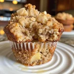 ['Close-up of Maple Apple Muffins with a golden-brown crust and apple chunks visible.', 'Side view of freshly baked Maple Apple Muffins showcasing a soft, crumbly texture.', 'Juicy Maple Apple Muffins decorated with a sprinkle of cinnamon on top.', 'Delicious-looking Maple Apple Muffins with diced apples peeking through.']