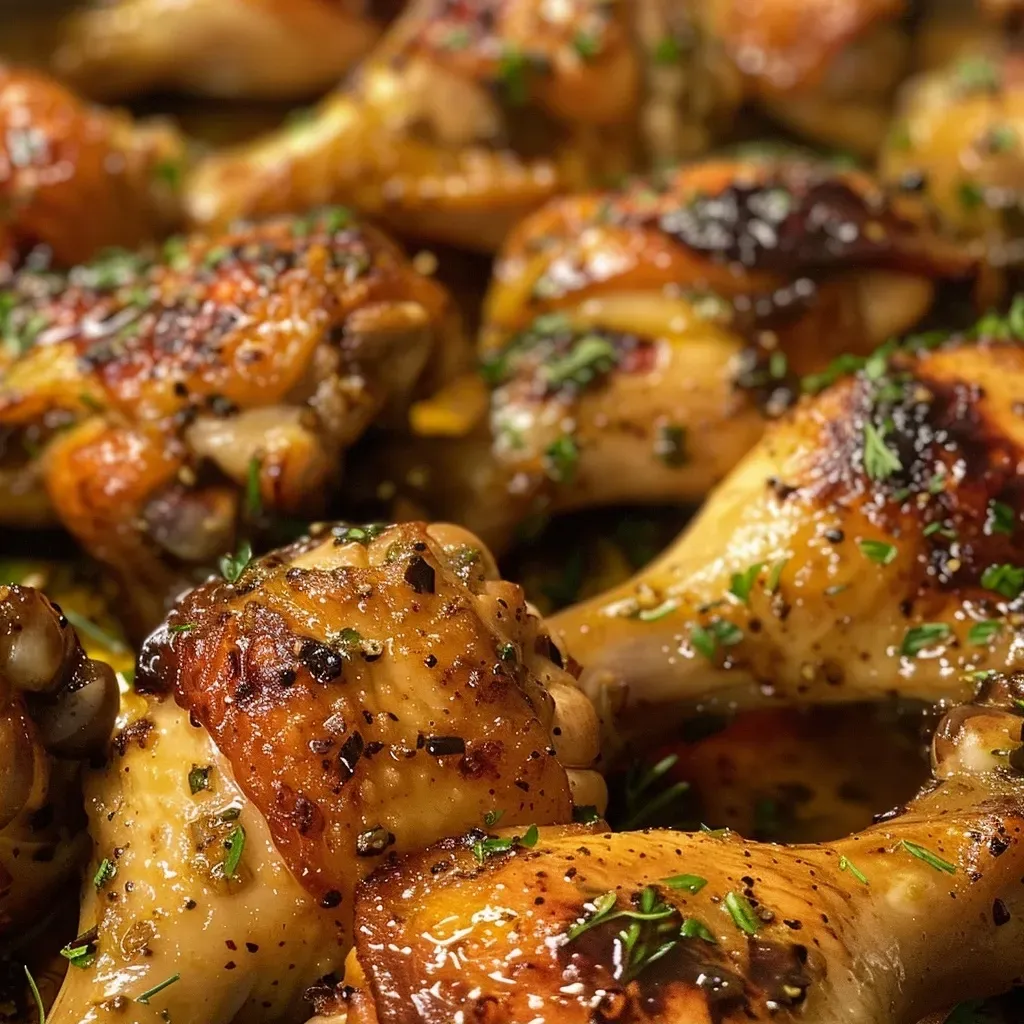 ['Close-up side view of Maple Mustard Chicken, showcasing juicy chicken pieces with a golden-brown glaze.', 'Juicy chicken pieces coated in a rich maple mustard sauce, photographed from the side.', 'Delicious Maple Mustard Chicken with a glossy finish, captured in a detailed side view.', 'Side view of plated Maple Mustard Chicken, highlighting its succulent texture and vibrant glaze.']