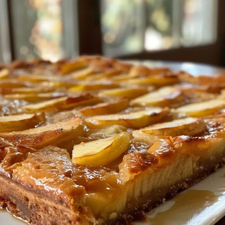 ['A close-up side view of a maple-apple upside-down cake, showcasing sliced apples and a glossy maple syrup glaze.', 'Juicy apple slices arranged atop a golden-brown upside-down cake, captured in vibrant detail.', 'Detailed side view of a freshly baked apple cake with rich maple syrup glistening on top.', 'Close-up image of a moist upside-down cake featuring tart Granny Smith apples and a smooth caramelized topping.']