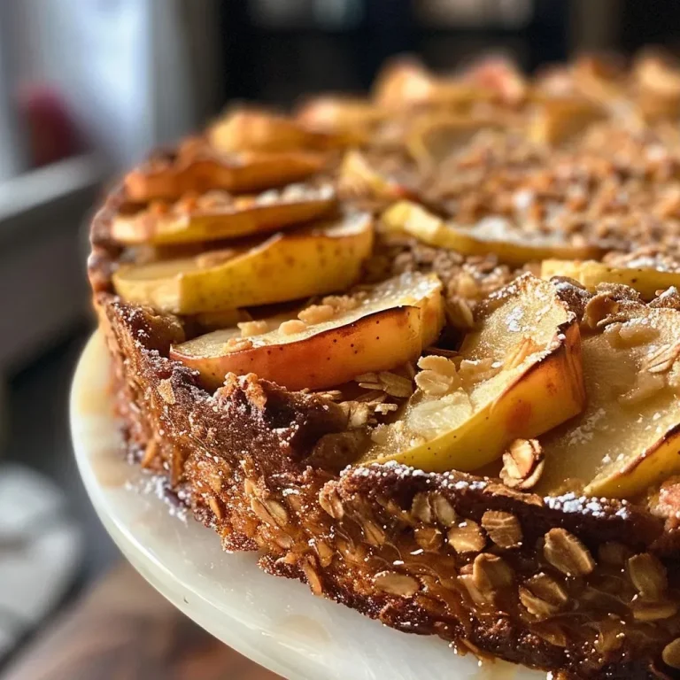 ['Close-up view of a moist apple cinnamon oatmeal cake with a side slice visible.', 'Side view of a delicious apple cinnamon cake, showcasing its fluffy texture and apple pieces.', 'Detailed shot of a freshly baked apple cinnamon oatmeal cake with a golden crust.', 'Close-up of a slice of apple cinnamon cake, highlighting the oats and apples in the batter.']