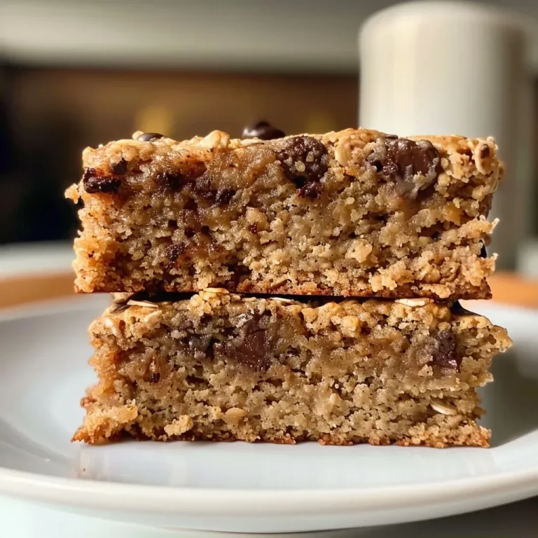 ['Close-up of delicious banana pumpkin bars with chocolate chips.', 'Side view of freshly baked banana pumpkin bars topped with chocolate.', 'A slice of banana pumpkin bars with visible chunks of chocolate.', 'Texture-rich pumpkin banana bars displayed on a rustic wooden surface.']