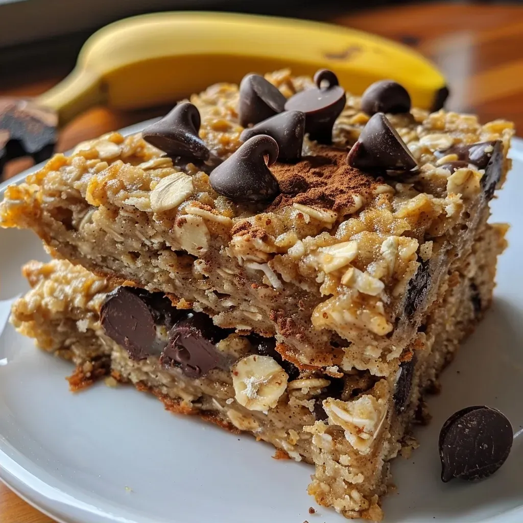 Close-up of delicious banana pumpkin bars with chocolate chips.