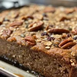 ['Close-up of brown butter harvest cookies with cranberries and pumpkin seeds.', 'Side view of freshly baked brown butter cookies with a crunchy texture.', 'A detailed shot of cookies featuring toasted pecans and oats.', 'Golden-brown cookies with a mix of ingredients, including nuts and dried fruits.']