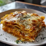 ['Close-up view of a slice of butternut squash lasagna, showcasing layers of roasted vegetables and cheese.', 'Side view of a delicious butternut squash lasagna with golden melted cheese and vibrant vegetable layers.', 'A slice of lasagna packed with butternut squash, with a creamy sauce and colorful veggies visible.', 'Juicy butternut squash lasagna slice revealing rich layers of pasta, cheese, and roasted vegetables.']