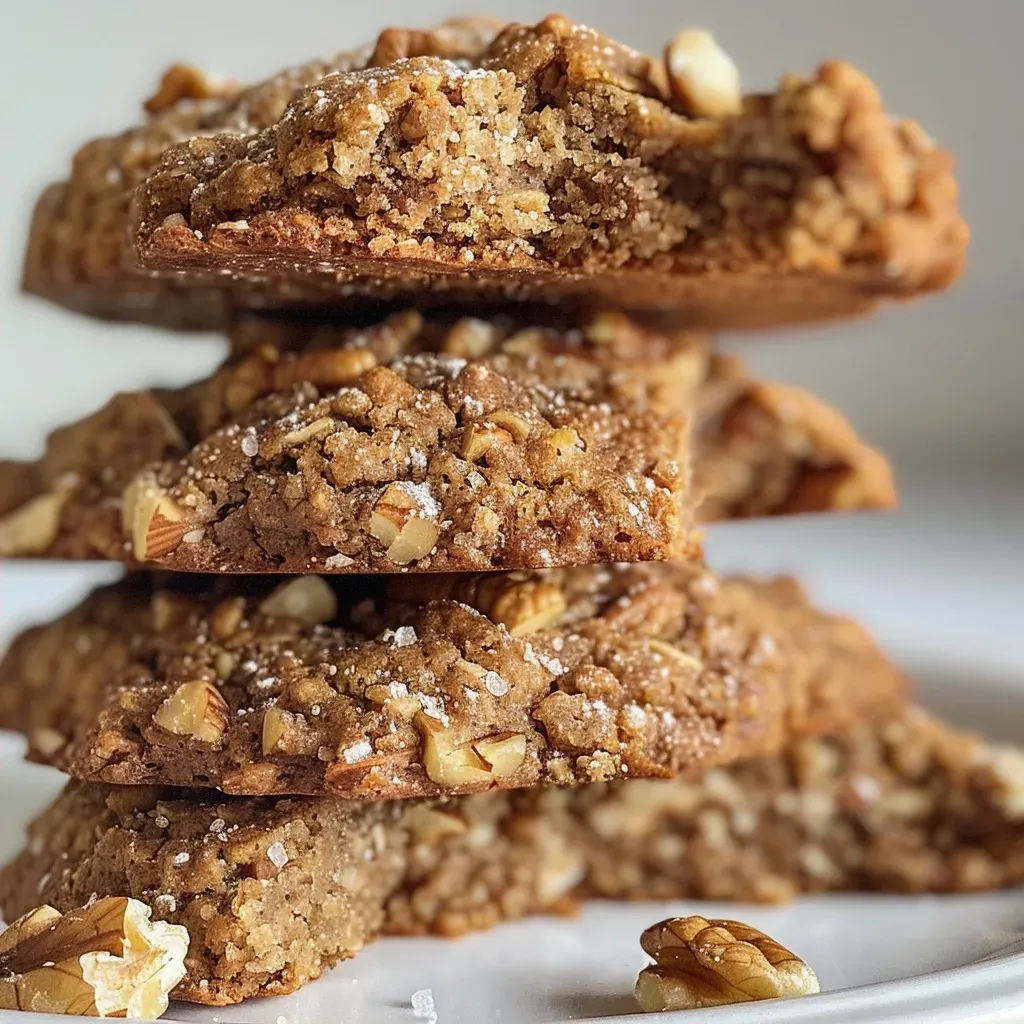['Close-up of healthy maple walnut cookies with a golden-brown crust and visible walnut pieces.', 'Side view of freshly baked maple walnut cookies showcasing a chewy texture with walnuts and a hint of shine.', 'Luscious healthy cookies made with whole wheat and walnuts, displaying a delightful texture and rich color.', 'Juicy maple walnut cookies arranged on a plate highlighting their rustic look and healthy ingredients.']