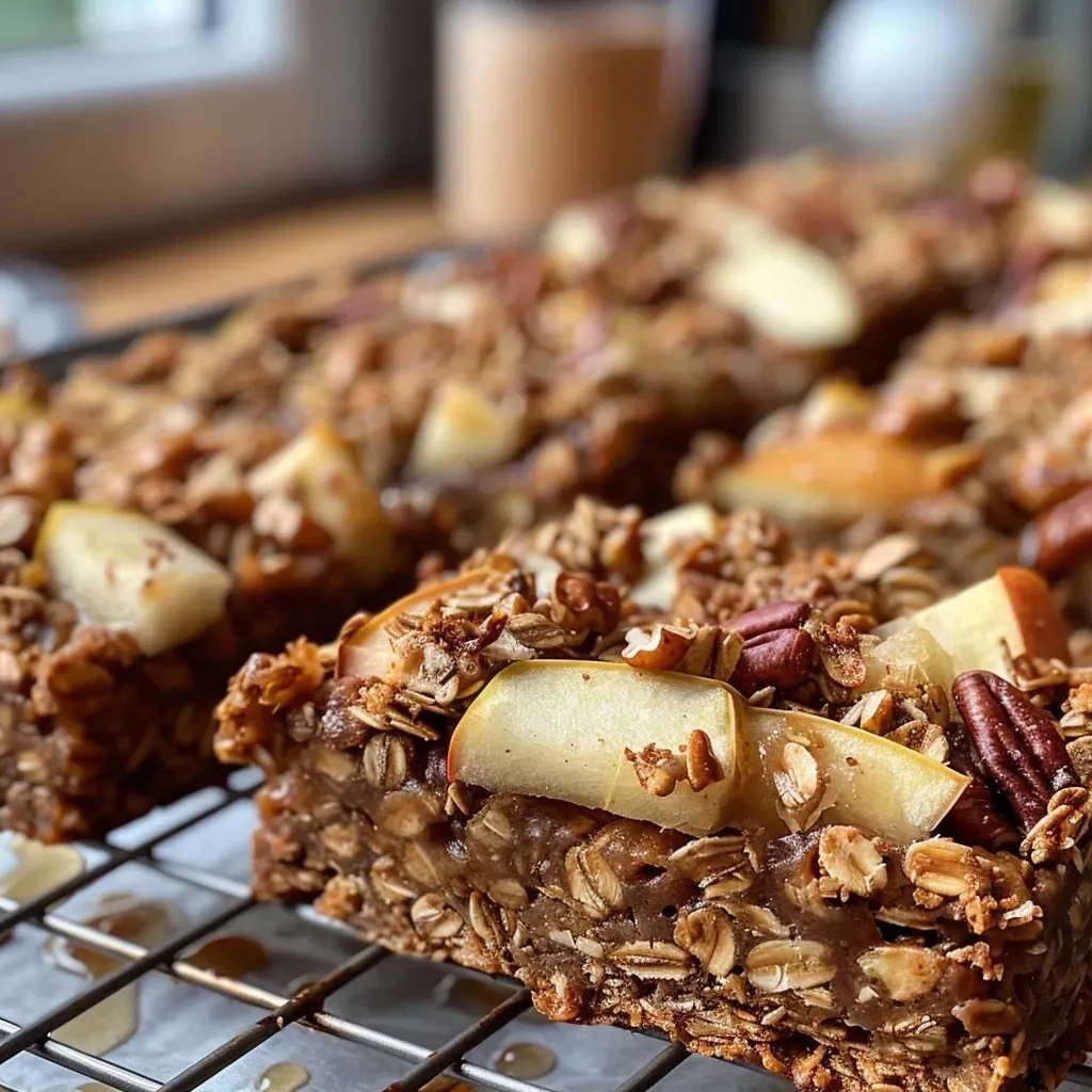 Close-up of healthy apple cinnamon breakfast cookies with oats and chopped apples.