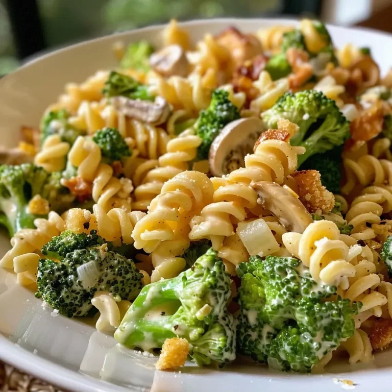 ['Close-up of a broccoli chicken casserole with creamy cheese and visible pasta.', 'Side view of a baked broccoli chicken casserole showcasing broccoli florets and cheese.', 'Juicy, golden-brown broccoli chicken casserole filled with rotini pasta and mushrooms.', 'Delicious plate of broccoli chicken casserole, garnished with melted cheese and herbs.']