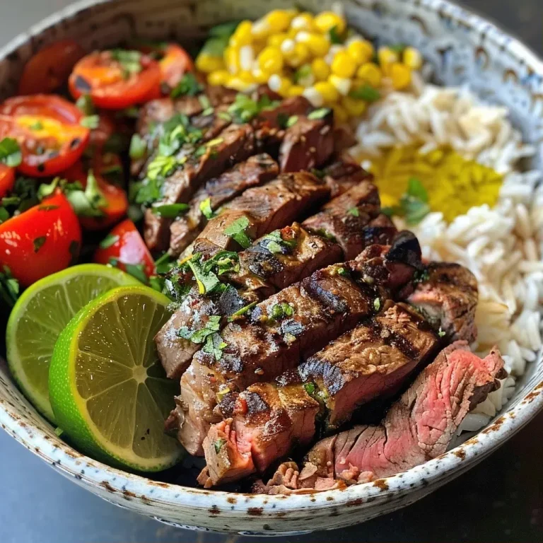 ['Close-up view of a healthy steak bowl featuring cooked steak and colorful vegetables.', 'Side view of a vibrant steak bowl, showcasing juicy steak and fresh ingredients.', 'Detailed image of a nutritious steak bowl, highlighting succulent steak with assorted toppings.', 'Close-up of a Gesunde steak bowl loaded with tender beef and vibrant garnishes.']