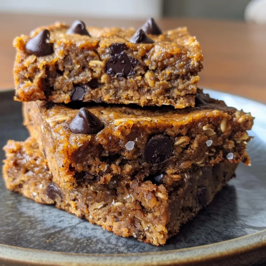['Close-up of gluten-free pumpkin oatmeal cookies with chocolate chips.', 'Side view of freshly baked gluten-free pumpkin cookies with a golden-brown texture.', 'Juicy gluten-free pumpkin oatmeal cookies highlighting chocolate chips and oats.', 'Delicious pumpkin oatmeal cookies displayed on a surface, showcasing their ingredients.']