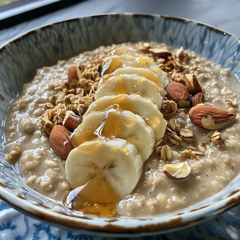 ['Close-up view of a bowl of oatmeal topped with almond butter and fruits.', 'Creamy oatmeal with a drizzle of almond butter, garnished with nuts and fruit.', 'A side perspective of almond butter oatmeal in a rustic bowl, showcasing its texture.', 'Delicious oatmeal dish with almond butter and colorful toppings, shot from the side.']