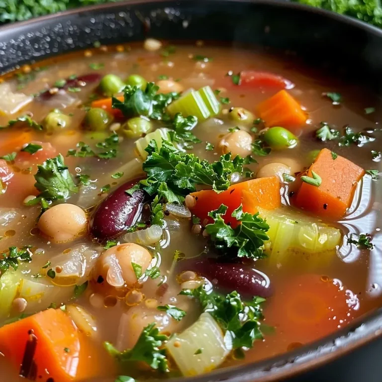 ['A close-up view of a steaming bowl of colorful high-protein vegetable soup with vibrant greens and legumes.', 'A side view of a hearty vegetable soup featuring lentils, chickpeas, and fresh vegetables in a rustic bowl.', 'A vibrant vegetable soup loaded with kale, beans, and peas, beautifully displayed in a white bowl.', 'A close-up of a delicious vegetable soup with a mix of chopped vegetables and legumes, garnished with parsley.']
