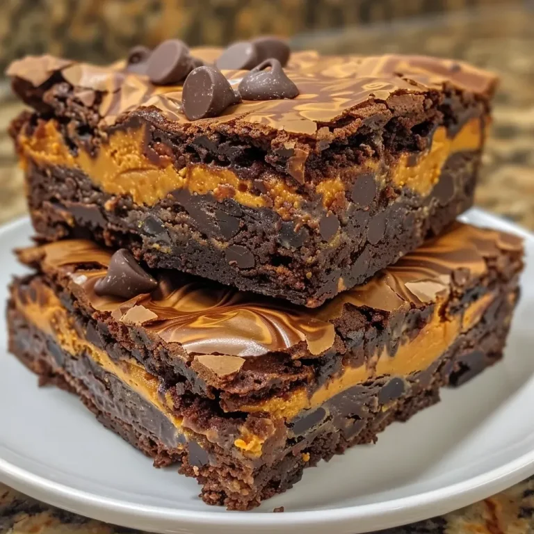 ['Close-up view of pumpkin brownies garnished with flakey sea salt.', 'Side view of rich, moist pumpkin brownies with chocolate chips.', 'Decadent pumpkin brownies with cream cheese frosting on a plate.', 'Homemade pumpkin brownies displayed with a slice cut out, showcasing texture.']