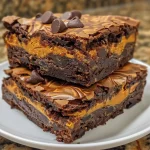 ['Close-up view of delicious pumpkin workout brownies on a wooden table.', 'Side view of rich, chocolatey brownies topped with nuts and pumpkin.', 'Juicy pumpkin brownies displayed on a plate, highlighting their moist texture.', 'A decadent slice of pumpkin brownies with drizzled chocolate sauce.']