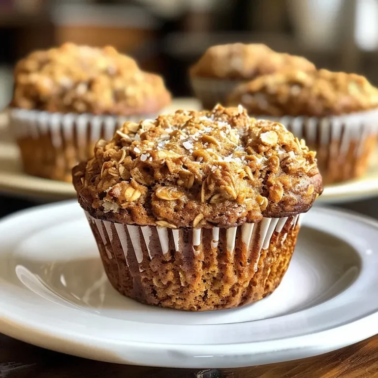 ['Close-up view of pumpkin oatmeal cups with chocolate chips.', 'Side perspective of moist Kürbis Haferflocken Muffins on a plate.', 'Detailed shot of baked pumpkin oatmeal muffins sprinkled with chocolate.', 'Tasty pumpkin oatmeal cups displayed on a wooden cutting board.']