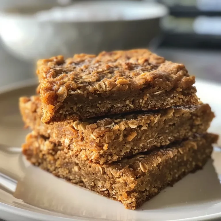 ['Close-up side view of pumpkin oatmeal bars with a golden-brown crust.', 'Juicy pumpkin oatmeal bars displayed on a rustic wooden surface.', 'Deliciously layered pumpkin oatmeal bars showcasing oats and pumpkin puree.', 'Freshly baked pumpkin oatmeal bars highlighting the texture and ingredients.']
