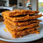 ['Close-up view of a moist pumpkin protein breakfast cake topped with a light drizzle of maple syrup.', 'Side view of a pumpkin protein breakfast cake, showcasing its fluffy texture and vibrant orange color.', 'A slice of pumpkin protein breakfast cake with visible ingredients like pumpkin puree and oat flour.', 'Delicious pumpkin protein breakfast cake on a plate, revealing layers and spices for an inviting presentation.']