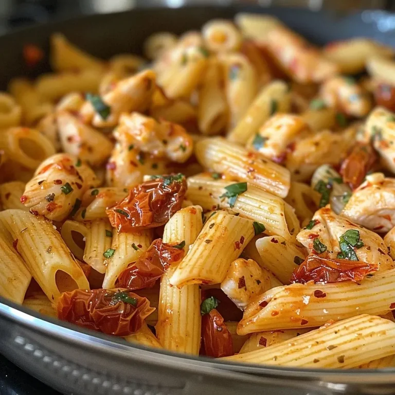 ['Close-up view of sun-dried tomato pasta with creamy mozzarella sauce and sliced chicken.', 'Side view of a delicious bowl of pasta topped with sun-dried tomatoes and melted mozzarella.', 'Juicy chicken pasta with sun-dried tomatoes and a creamy sauce, served in a bowl.', 'A plate of penne pasta featuring sun-dried tomatoes, chicken, and a rich mozzarella sauce.']