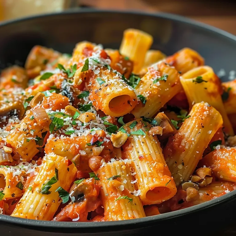 ['Close-up view of a pasta bake with a creamy orange pumpkin tomato sauce, topped with melted cheese.', 'Side view of a golden brown pasta dish featuring pumpkin and tomato sauce, garnished with herbs and cheese.', 'A hearty look at a cheesy pasta bake with visible pieces of pasta, sauce, and toppings.', 'Detailed image of a dish with tubular pasta, pumpkin tomato sauce, and a sprinkle of herbs.']