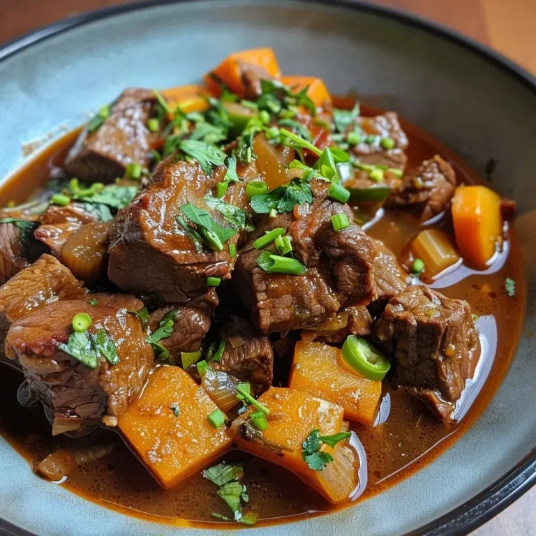 ['A close-up side view of a steaming bowl of Vietnamese beef and pumpkin stew, showcasing tender beef chunks and vibrant vegetables.', 'A delicious Vietnamese one pot stew featuring beef, pumpkin, and carrots, captured in a detailed close-up shot.', 'Juicy pieces of beef and colorful vegetables in a bowl of Vietnamese pumpkin stew, highlighted from a side angle.', 'An appetizing close-up of a bowl of Vietnamese beef and pumpkin stew, illustrating the rich textures and flavors.']