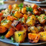 ['A close-up side view of a warm grain bowl featuring sliced chicken, roasted squash, and honey mustard sauce.', 'A vibrant grain bowl filled with chicken, squash, and a drizzle of honey mustard, photographed from the side.', 'An appetizing side view of a grain bowl showing chicken, squash, and honey mustard on top of grains.', 'A richly colored grain bowl with chicken and squash, highlighting the honey mustard glaze.']