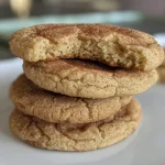 Close-up of golden brown butter snickerdoodles with a soft texture.