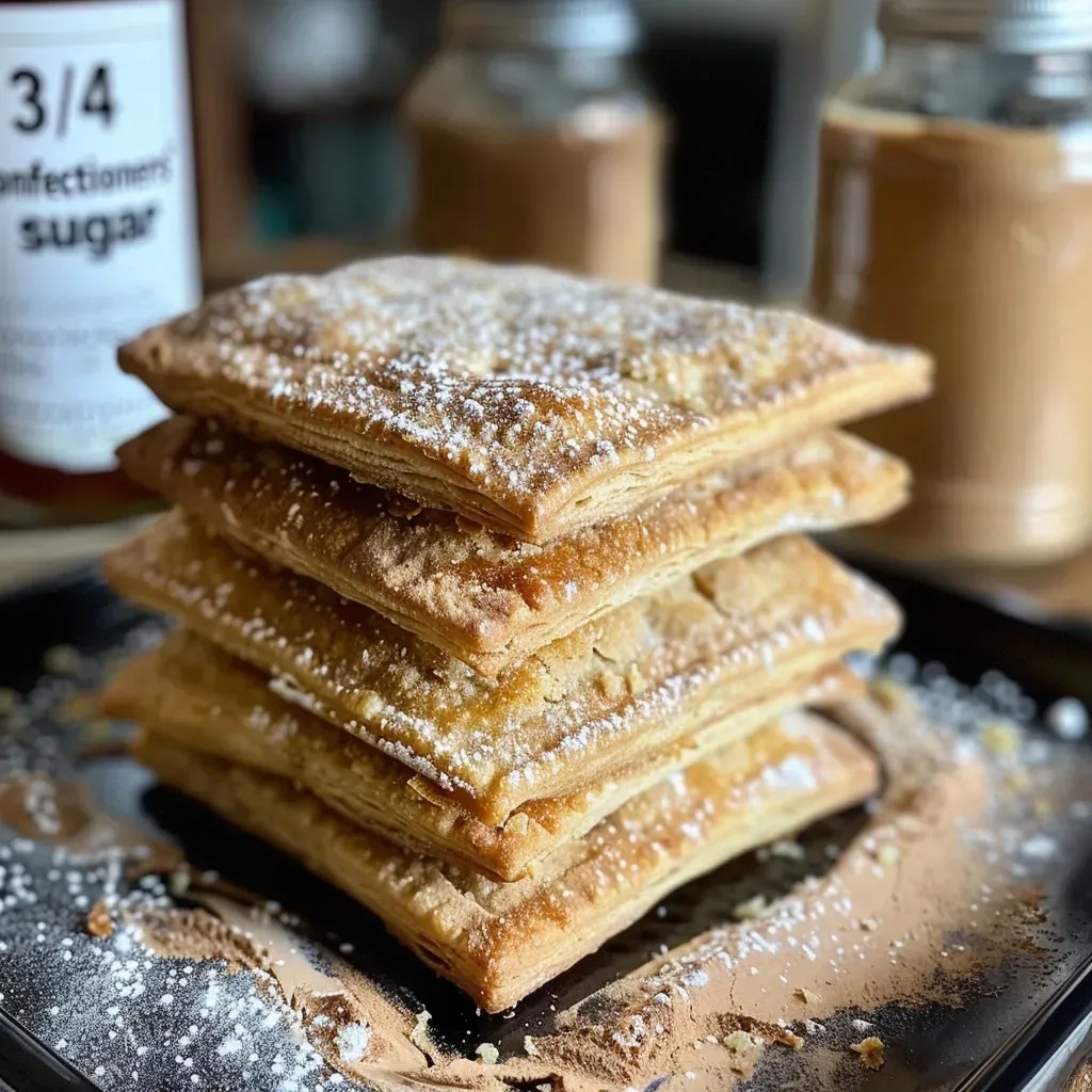 Side view of delicious Brown Sugar Cinnamon Pop Tart Bars showcasing their layered filling.
