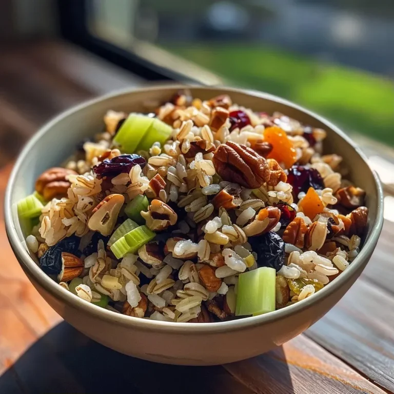 Close-up of a colorful fruit and nut salad with vibrant ingredients.