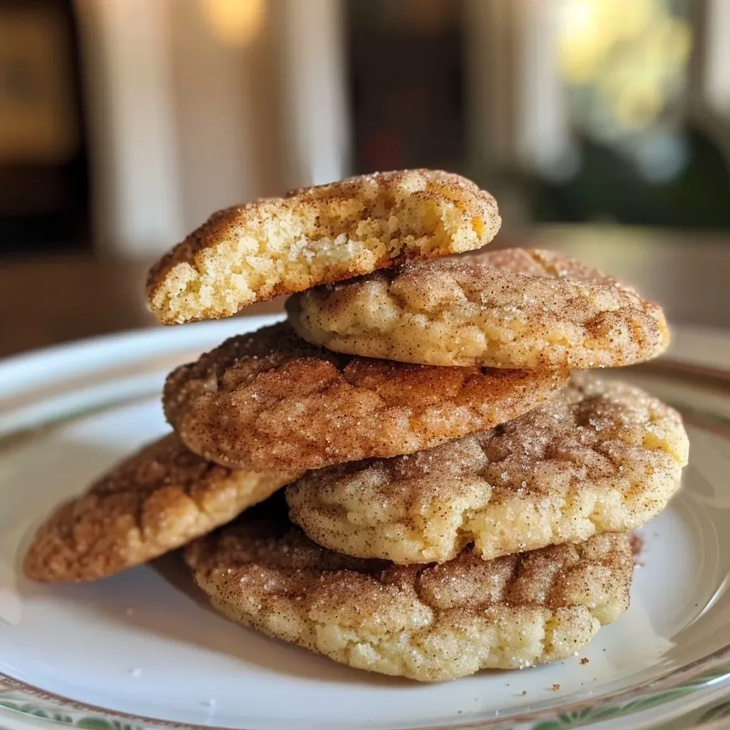 Side view of soft and chewy snickerdoodles with a hint of cinnamon.