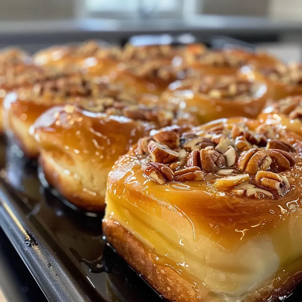 A beautifully baked Gusseisen Pfannkuchen with a glossy buttery finish, garnished with nuts.