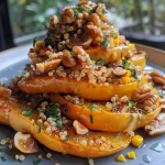 Juicy Honeynut squash with a glossy skin, showcasing vibrant colors and textures.