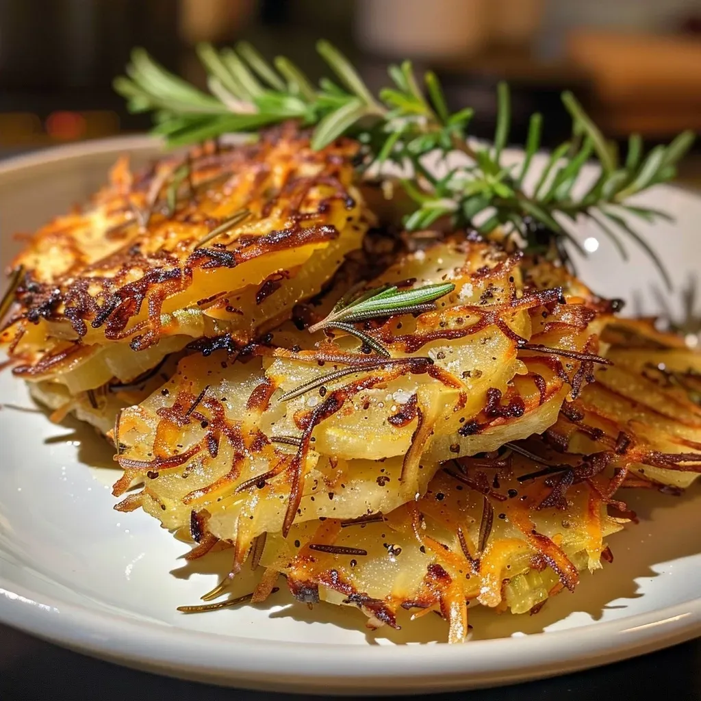 Side view of golden-brown roasted parsnips drizzled with honey.