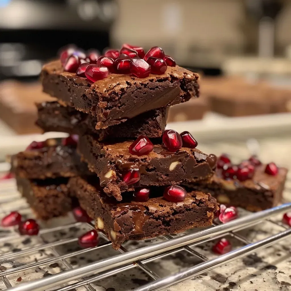 Side view of freshly baked cookies featuring chocolate chips and pomegranate seeds.